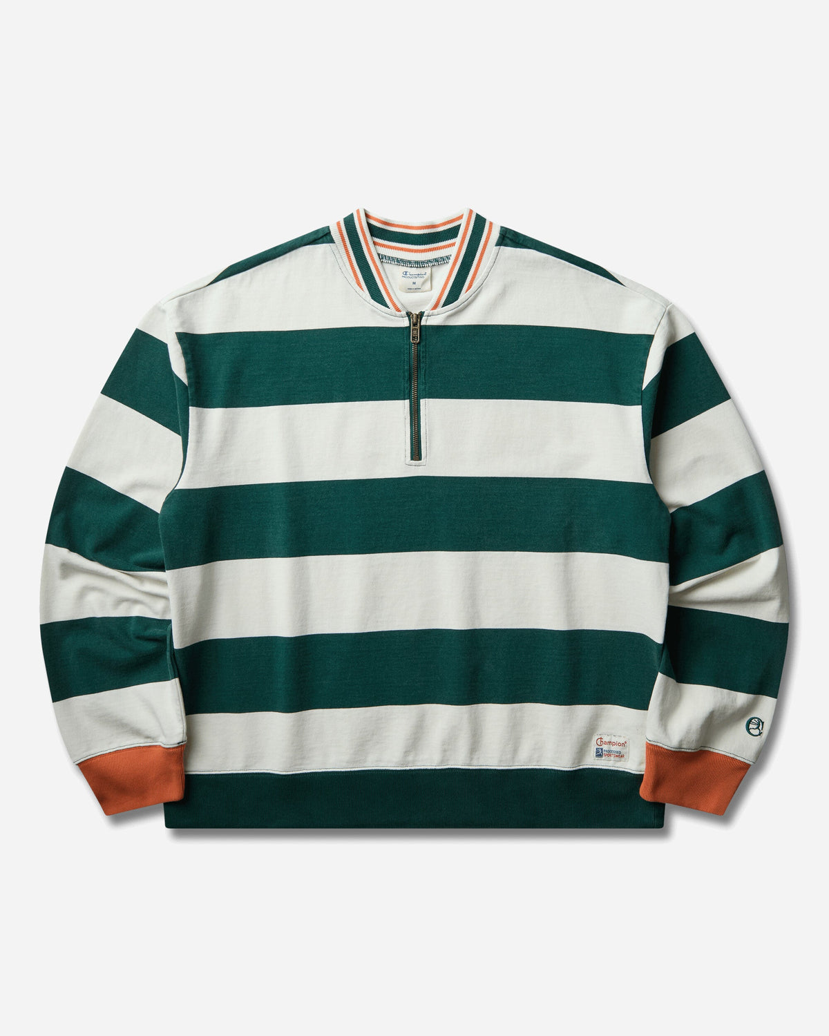 Men's Modern Ametora Striped Longsleeve Polo Shirt Bright Green