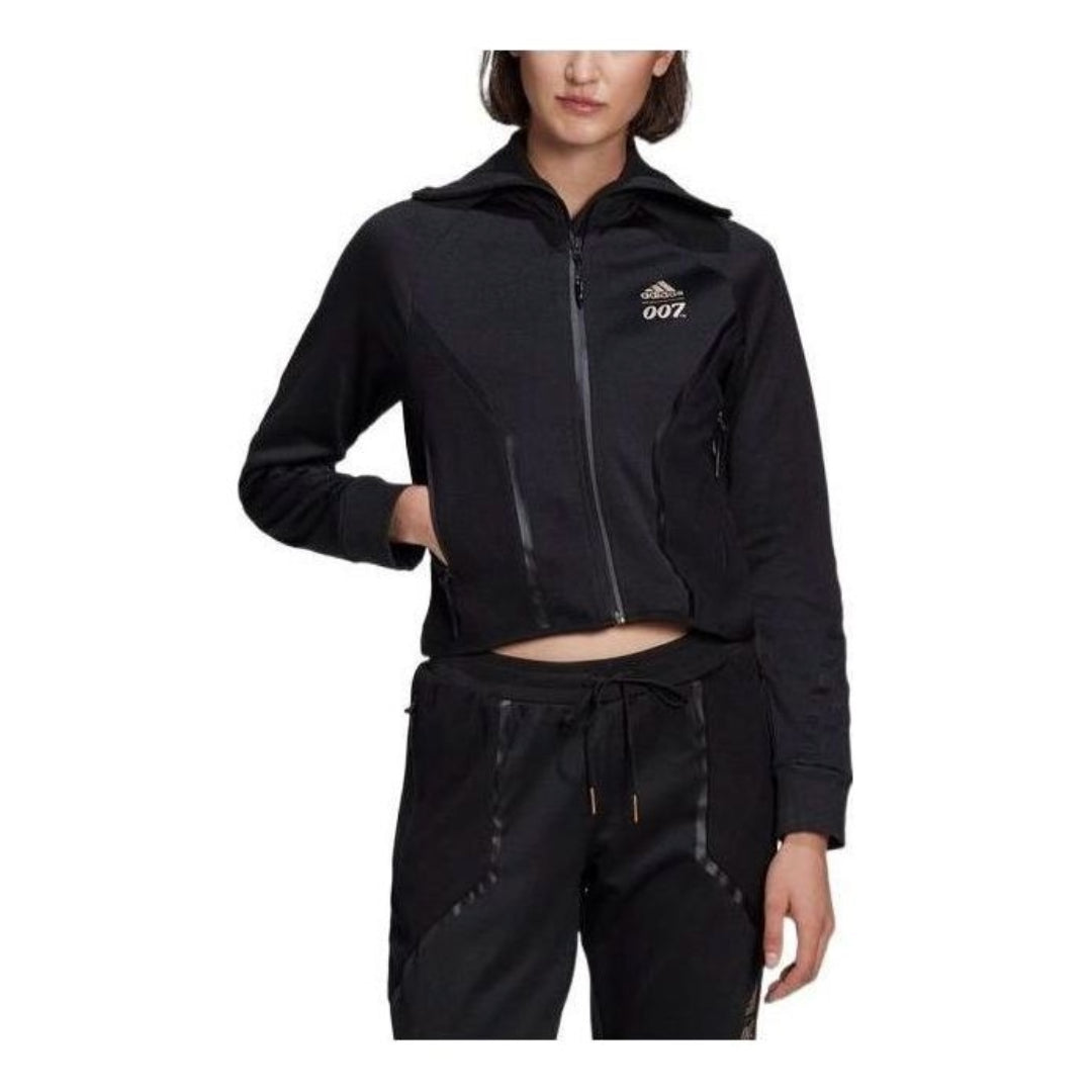 (WMNS) adidas x James Bond Sportswear Track Top Asia Sizing 'Black' GN6817