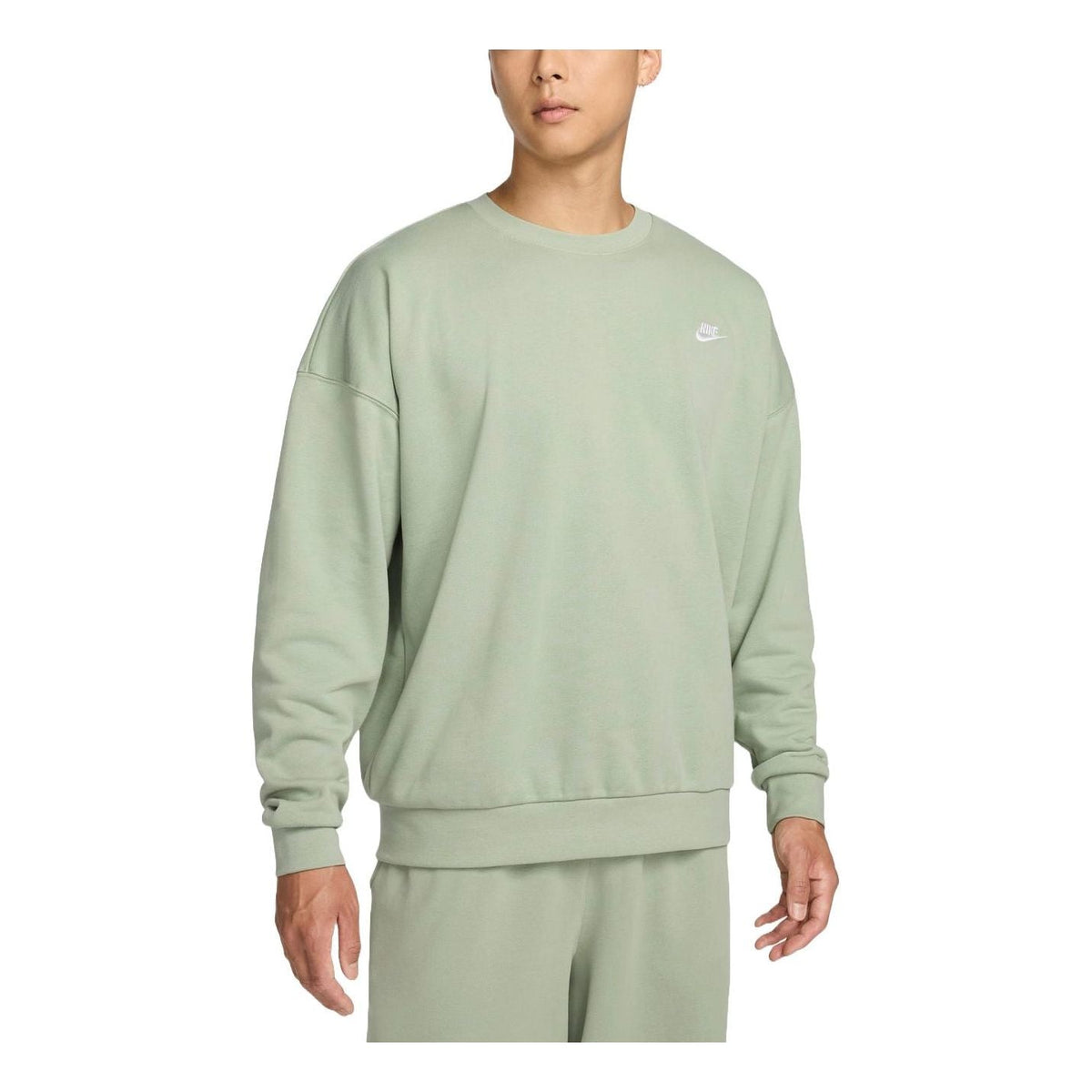 Nike Club Fleece Oversized French Terry Crewneck Sweatshirt Asia Sizing 'Jade Horizon' HJ1820-370