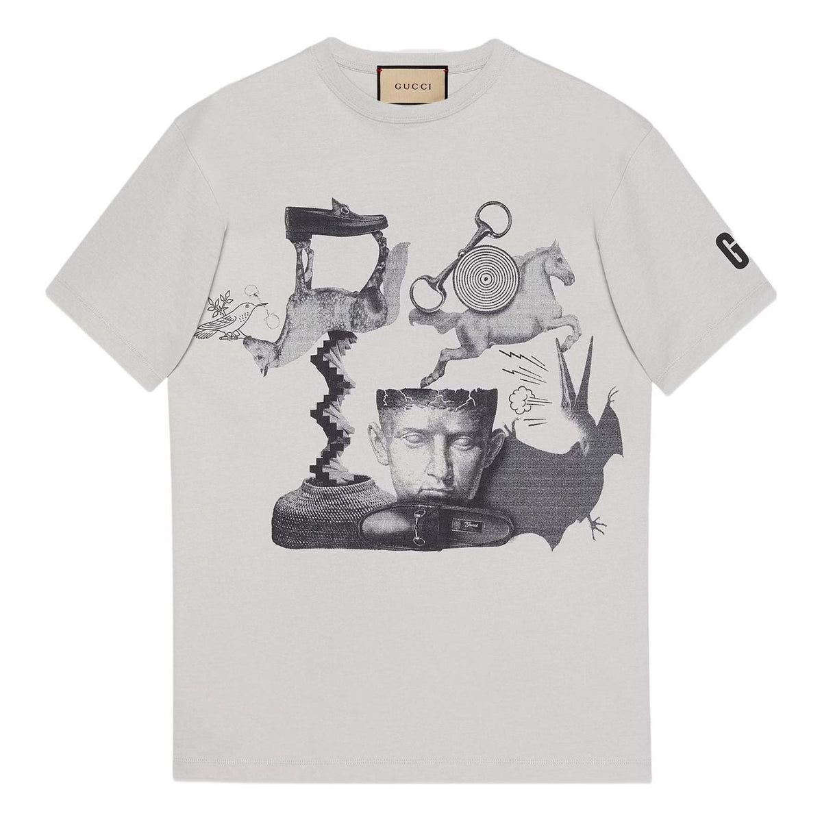 Gucci Cotton Jersey Printed T-shirt 'Light Grey' 771758-XJGIB-1128