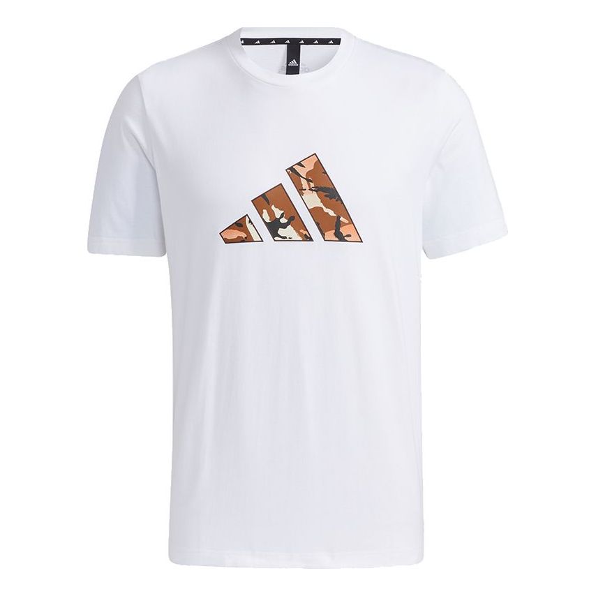 adidas Ub Gxf T Box Sports Camouflage Printing Logo Short Sleeve White GP0852