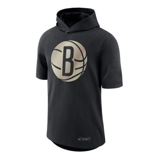Nike Brooklyn Nets Courtside NBA hooded Short Sleeve Black CJ5900-010