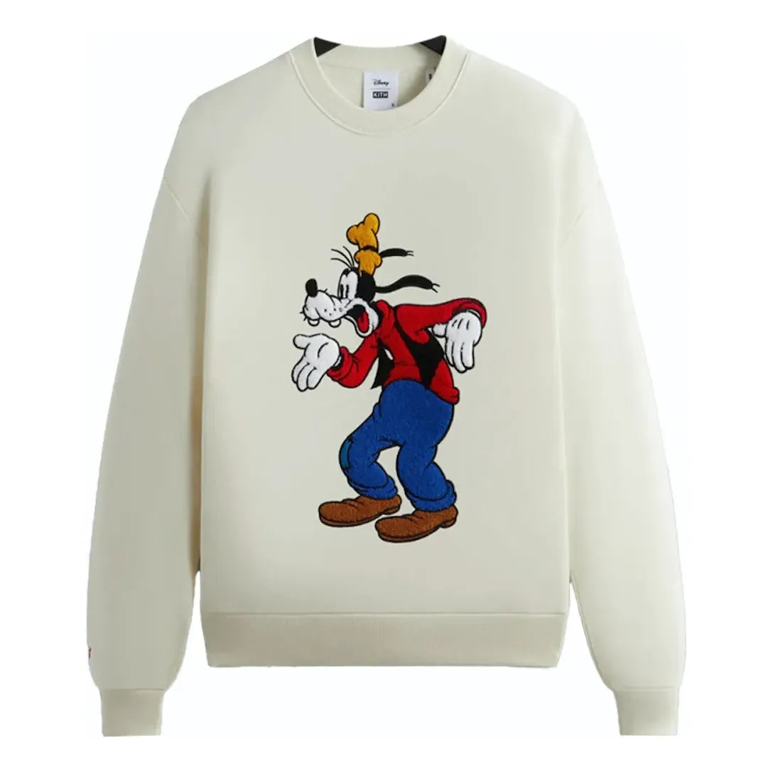 KITH FW23 x Disney Mickey & Friends Astonished Goofy Vintage Crewneck 'Sandrift' KHM031749-104