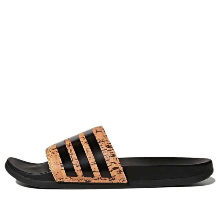 adidas Adilette Cloudfoam Plus Cork Slippers 'Black Orange' CG3413