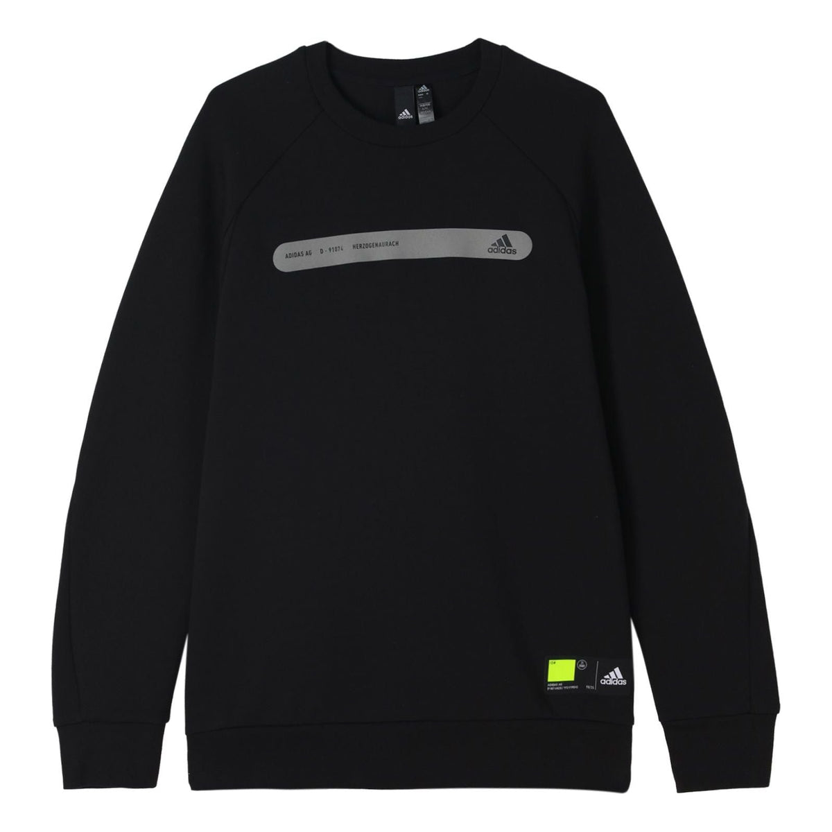 adidas Th Swt Dk Ref Logo Printing Sports Pullover Round Neck Black GP0995