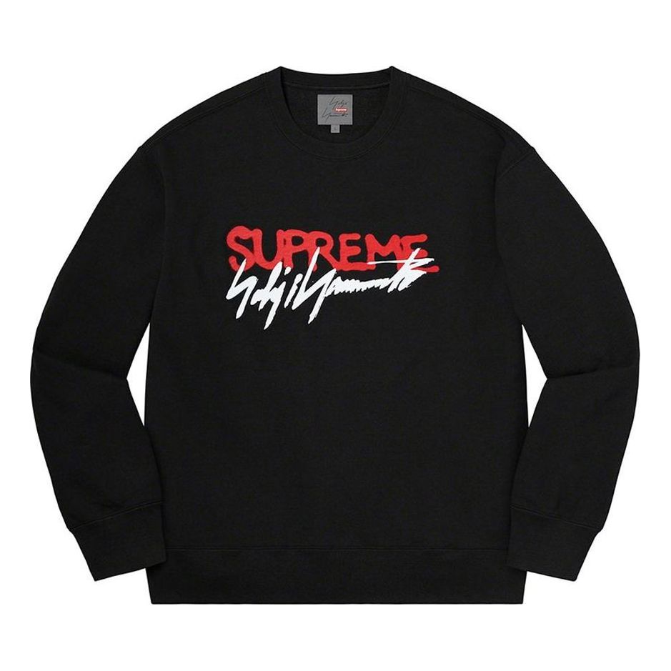 Supreme x Yohji Yamamoto Signature Crewneck 'Black White Red' SUP-FW20-095
