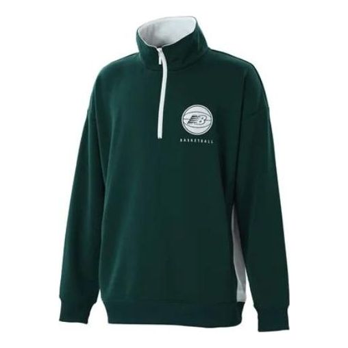 New Balance Basketball Wear Sweat Half Zip Top Asia Sizing 'Nightwatch Green' AMT25115-NWG