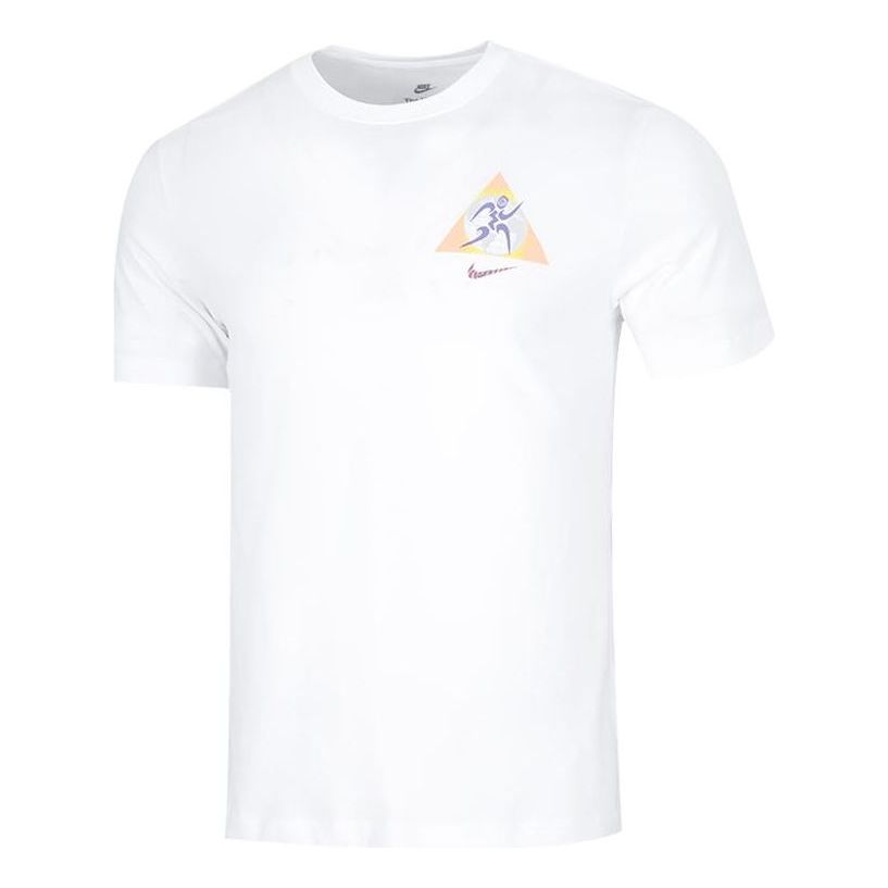 Men's Nike Logo Pattern Printing Casual Short Sleeve White T-Shirt DQ1070-100