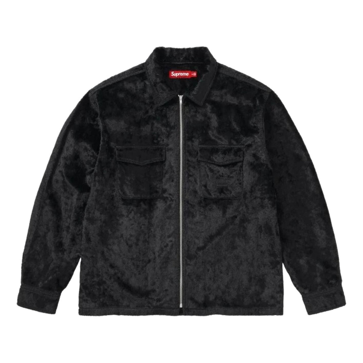 Supreme SS26 Faux Fur Zip Up Shirt 'Black' SUP-SS26-360-BLK