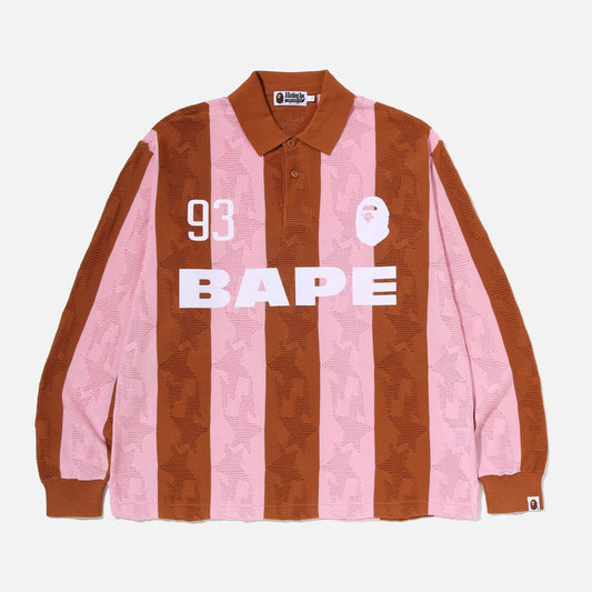 STA STRIPE PATTERN JACQUARD RELAXED FIT - BEIGE