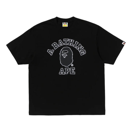 A Bathing Ape Hand Drawn Outline College Relaxed Fit T-Shirt 'Black' 0ZXTEM320101RBKX