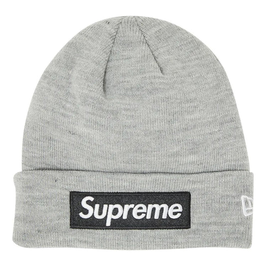 Supreme x New Era Box Logo Beanie 'Heather Grey' FW22BN10-HEATHER-GREY