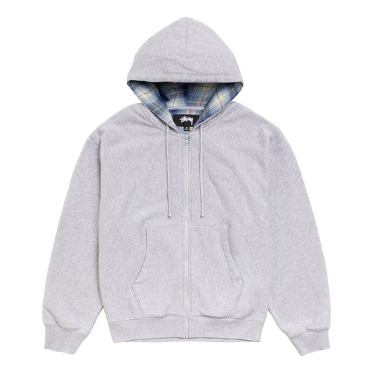 Stussy Plaid Lined Zip Hoodie 'Grey Heather' 118619-GHEA - Stussy Professional Edition