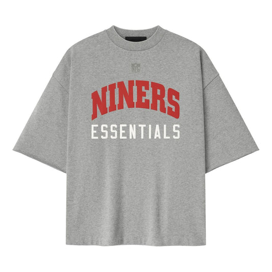 Fear of God Essentials x NFL FW25 Forty Niners 90s 3/4 Sleeve Football T-Shirt 'Concrete Heather' 125NF252124F