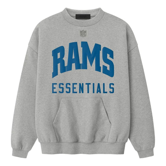 Fear of God Essentials x NFL FW25 Rams Sport Crewneck 'Concrete Heather' 192NF256514F