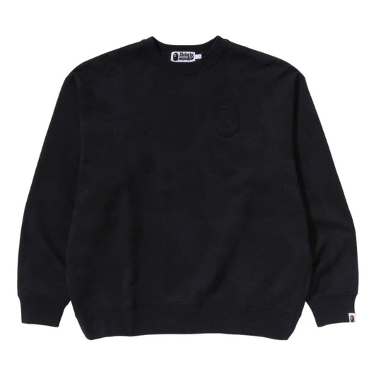 A Bathing Ape Ink Camo Ape Head Badge Crewneck 'Black' 1K30-113-304-BLACK