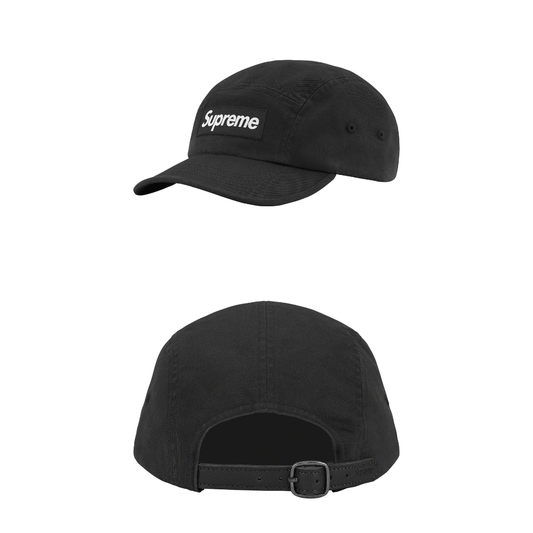 Supreme Washed Chino Twill Camp Cap 'Black White' SUP-FW22-108