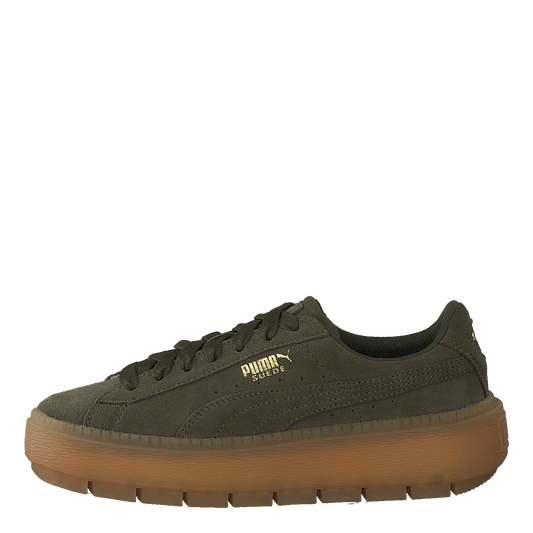 W Suede Platform Trace Green