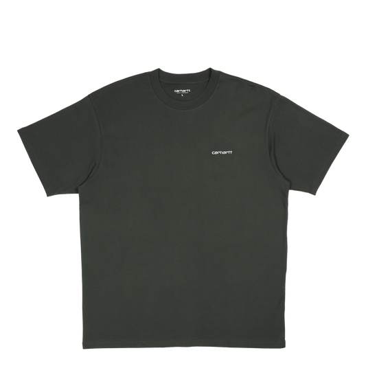 S/s Script Embroidery T-shirt Boxwood / White