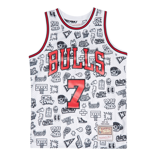 Bulls Doodle Swingman Jersey - Toni Kukoc