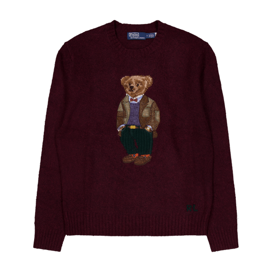 Polo Bear Wool-Cashmere Sweater Aged Wine Heather