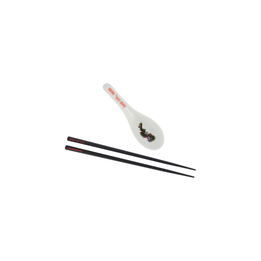 Srl . Chopsticks & Spoon Set Red