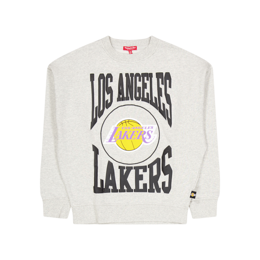 Lakers Womens Logo Lt Crew 3.0 Grey Heather