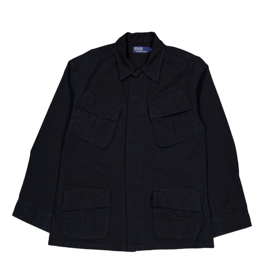 Classic Fit Ripstop Utility Shirt Polo Black