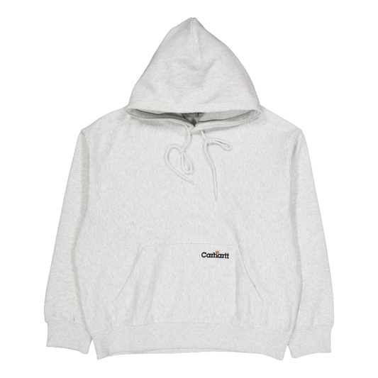 Hooded Label Script Sweat Ash Heather