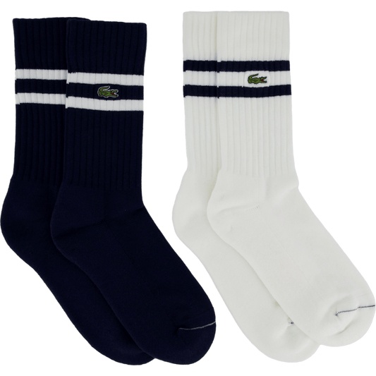 Ribbed Cotton Socks Navy Blue/white Hhw