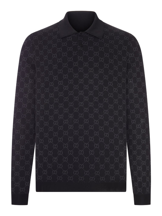 POLO IN VISCOSA GG JACQUARD