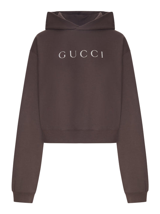 FELPA CON CAPPUCCIO E LOGO GUCCI