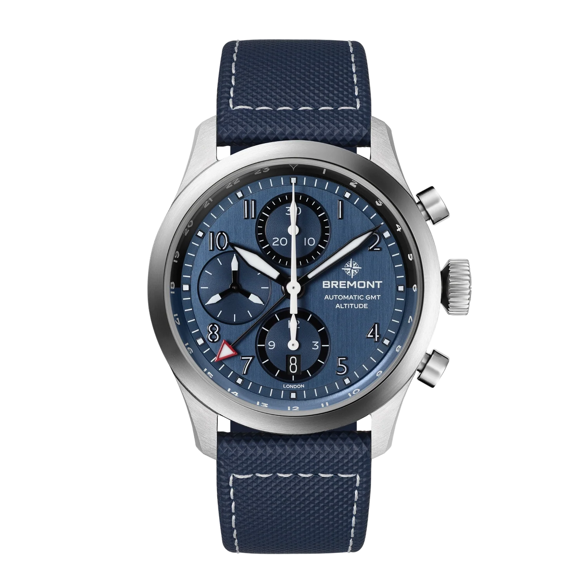 Altitude 42mm Chronograph GMT Blue Dial Leather Strap