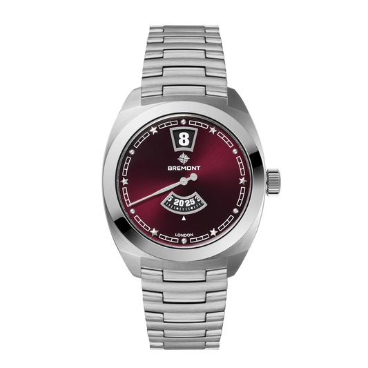 Terra Nova 35mm Jumping Hour Burgundy Bracelet