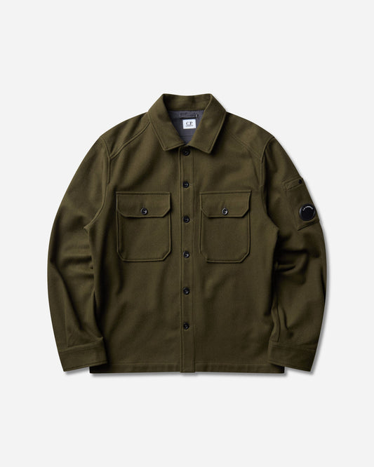 Men's Felted Wool Overshirt Ivy Green