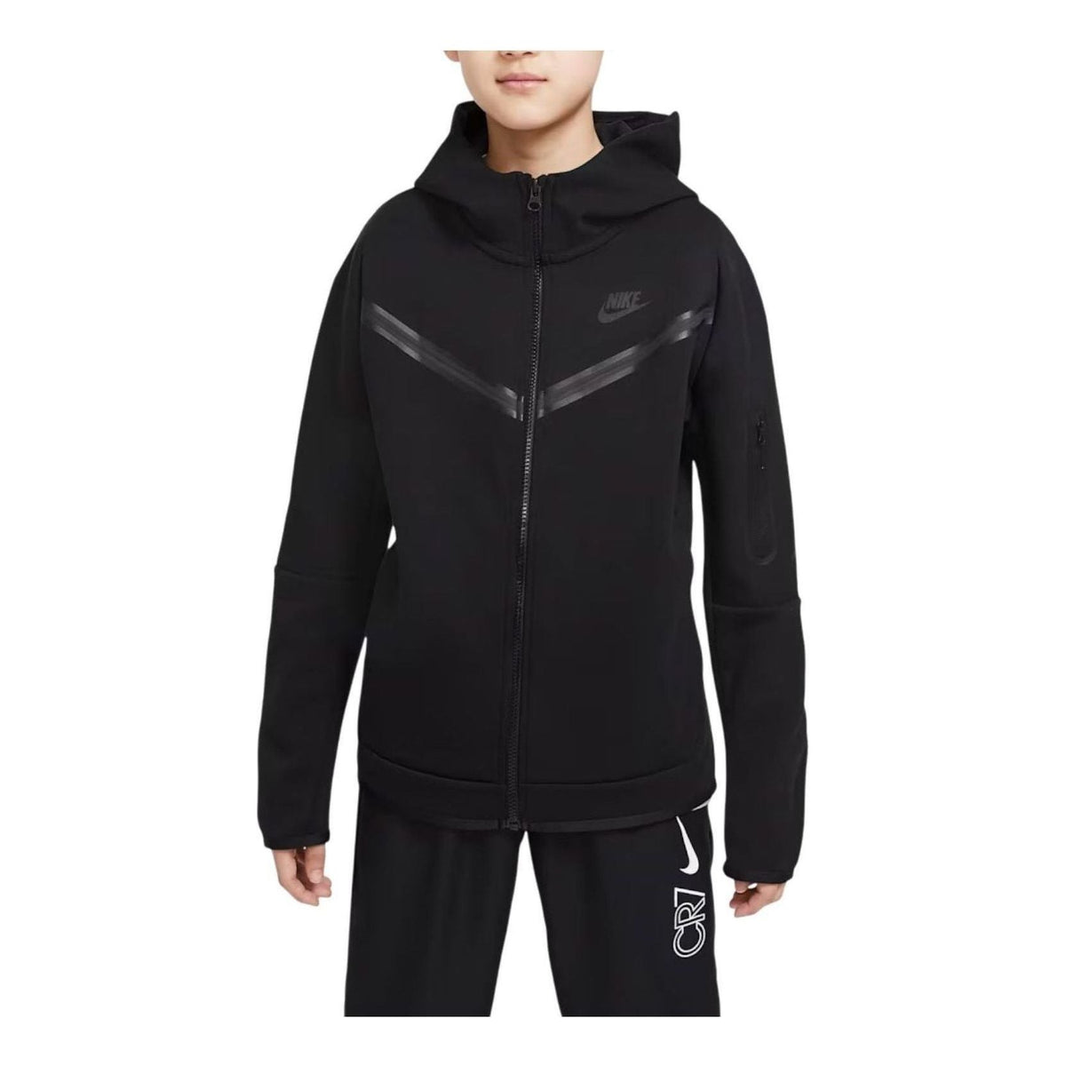 (GS) Nike Sportswear Tech Full Zip Hoodie 'Black' CU9223-010