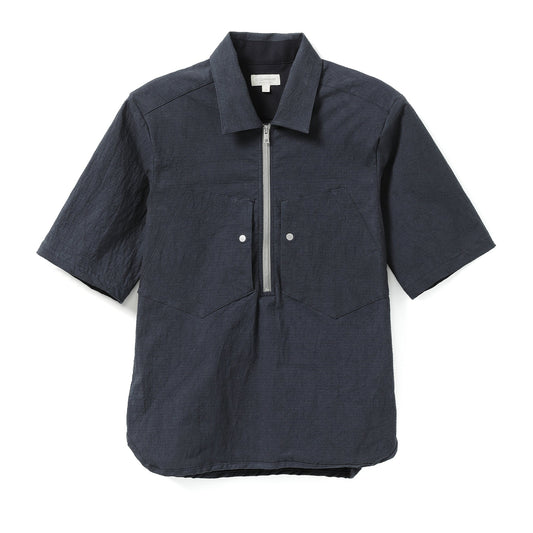 Corpsware Half Zip Short Sleeve Work Shirt Sun Dried Ripstop Navy