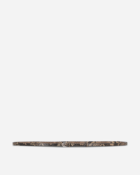 Printed Leather Belt Beige