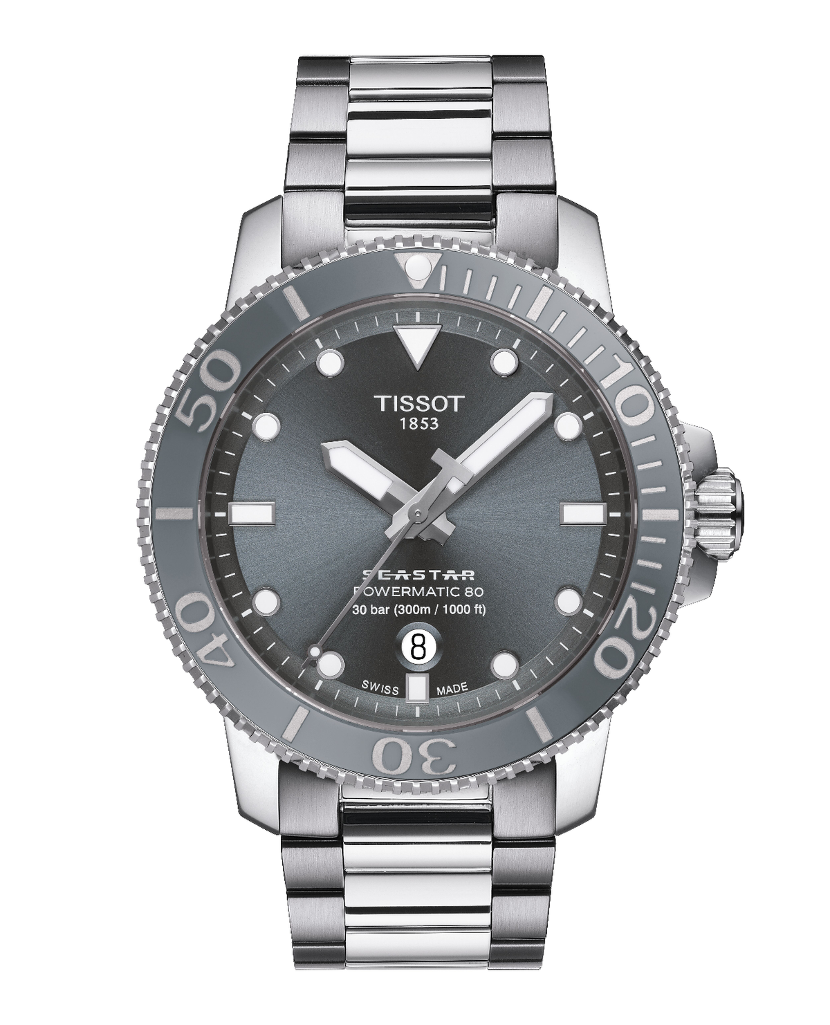 Tissot Seastar Automatic 43mm Sunburst Grey T1204071108101