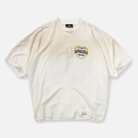 REPRESENT ANGEL BORDER TEE - WASHED ECRU