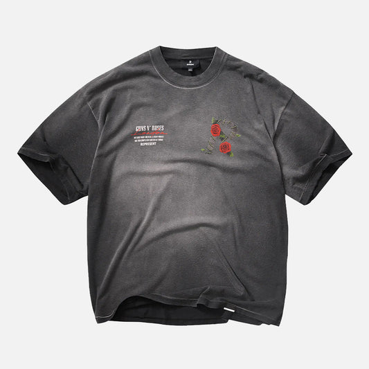GUNS N` ROSES TOUR T-SHIRT - STAINED BLACK