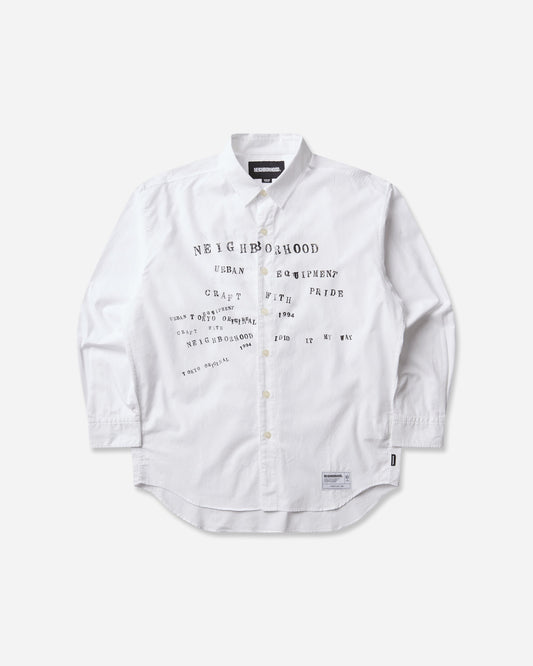 Men's Typographic Longsleeve Shirt White