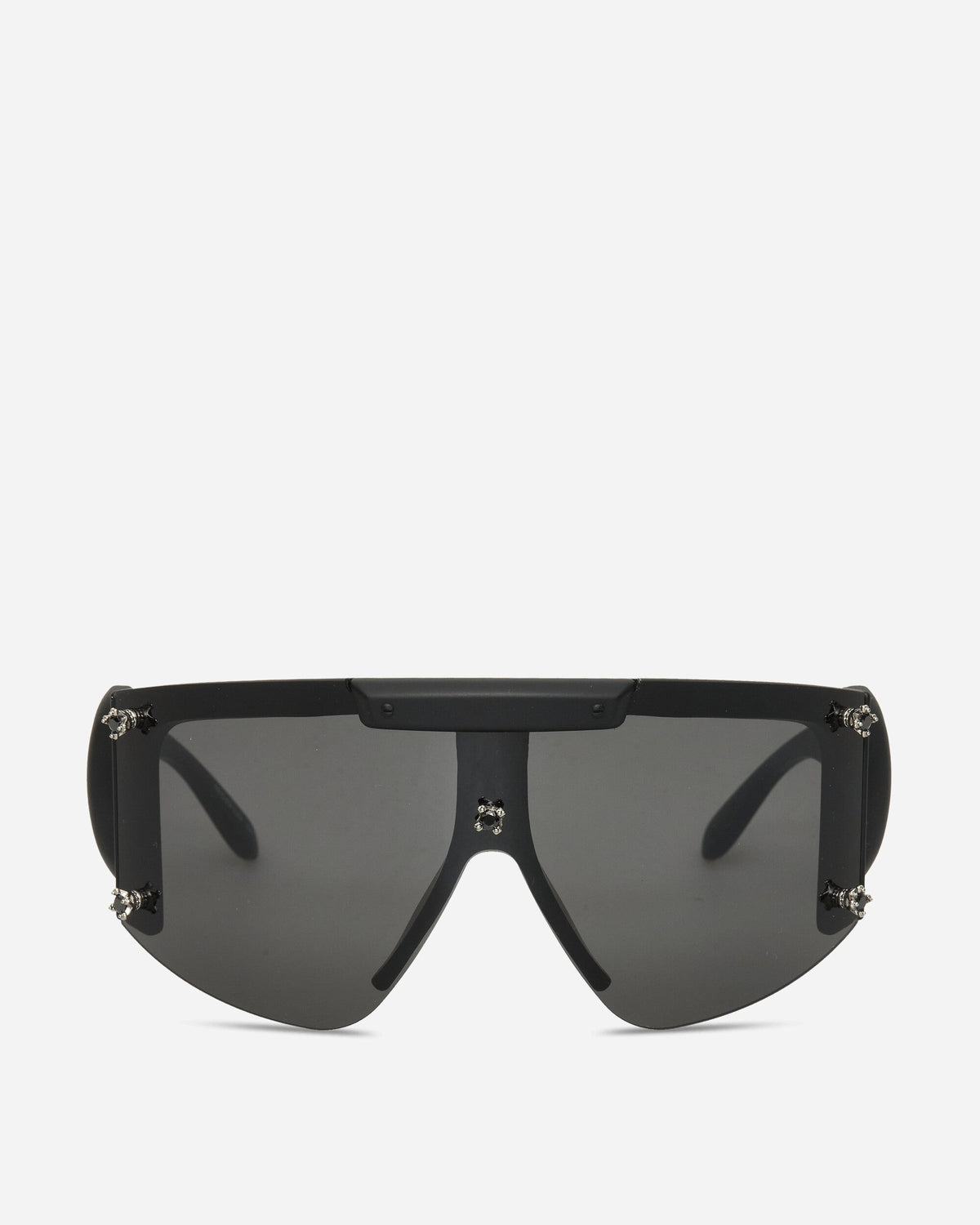 Gem-Stud Knotted Sunglasses Black Matte