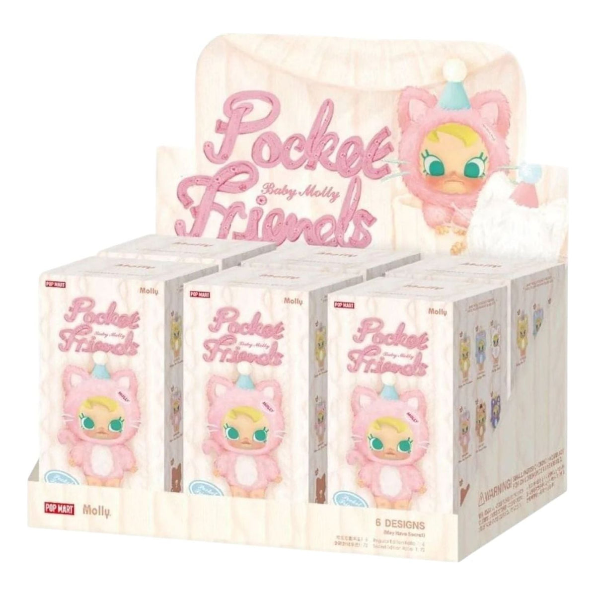 Pop Mart Baby Molly Pocket Friends Vinyl Plush Pendant Sealed Case (6 Blind Boxes) PPMT-2505-0030-865137518
