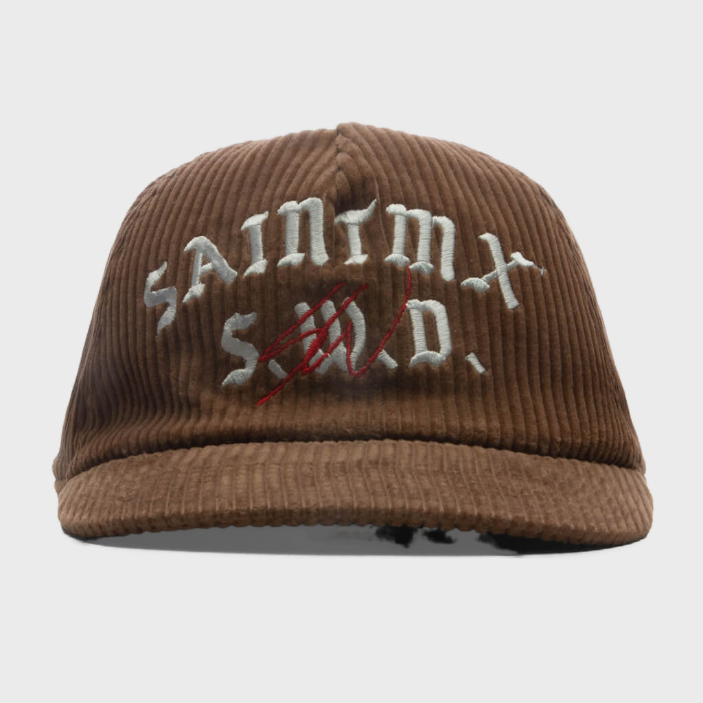 'Saint Sw' Corduroy Cap - Brown