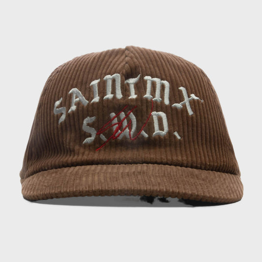 'Saint Sw' Corduroy Cap - Brown