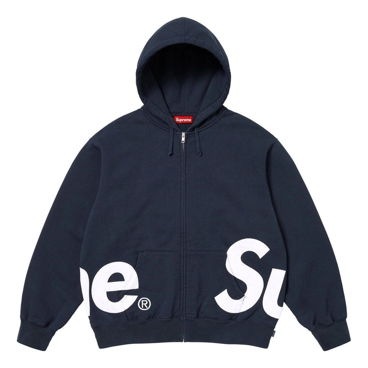 Supreme Big Logo Zip Up Hooded Sweatshirt 'Navy' SS25SW46-NAVY