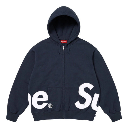 Supreme Big Logo Zip Up Hooded Sweatshirt 'Navy' SS25SW46-NAVY