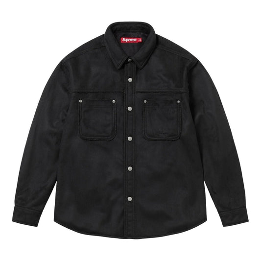 Supreme Faux Suede Snap Shirt 'Black' SUP-FW25-144-BLK