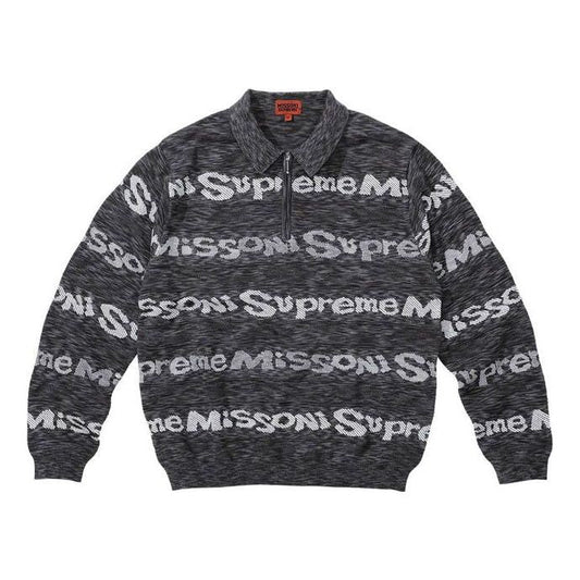 Supreme x Missoni Zip L/S Polo 'Grey White' SUP-FW21-315